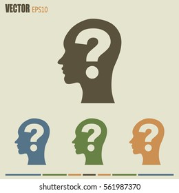 Vector illustration of a silhouette head