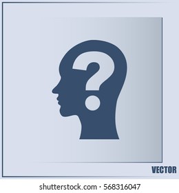 Vector illustration of a silhouette head