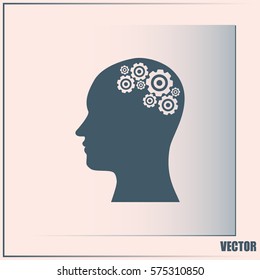Vector illustration of a silhouette head