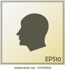 Vector illustration of a silhouette head