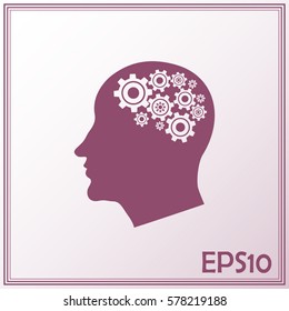 Vector illustration of a silhouette head