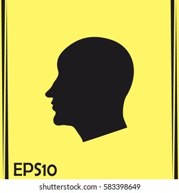 Vector illustration of a silhouette head