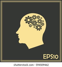 Vector illustration of a silhouette head