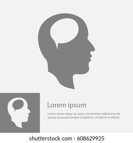 Vector illustration of a silhouette head