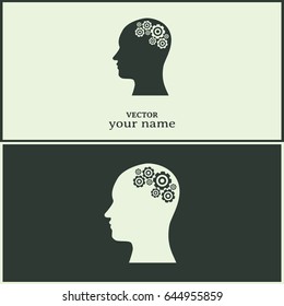 Vector illustration of a silhouette head