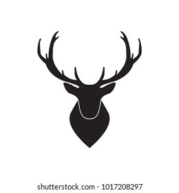 Vector illustration of silhouette head deer.