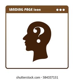 Vector illustration of a silhouette head, icon for the landing page
