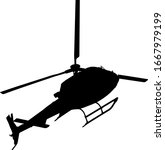 Vector illustration of silhouette helicopter