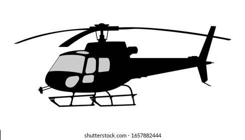 Vector illustration the silhouette of the helicopter.