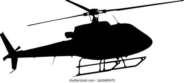 Vector illustration of silhouette helicopter