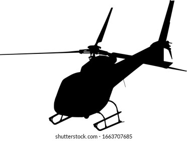 Vector illustration of silhouette helicopter