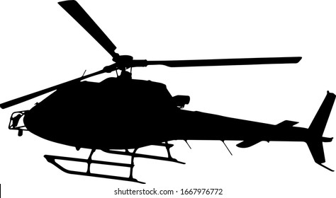 Vector illustration of silhouette helicopter