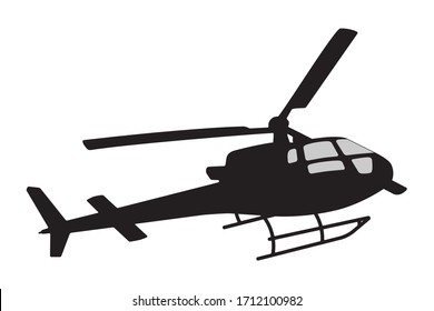 Vector illustration the silhouette of the helicopter.