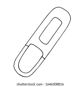 Vector illustration. Silhouette of highlighter isolated on white background. School and office aksessuary. Hand drawn simple doodle clipart.