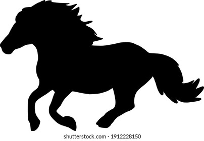 Vector illustration of the silhouette of a horse