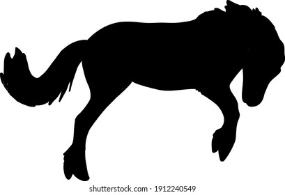 Vector illustration of the silhouette of a horse