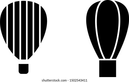 Vector illustration. Silhouette of hot air balloon. Air transport for travel. Isolated on white background