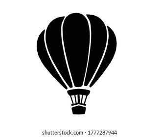 Vector illustration  Silhouette hot air balloon  Air transport for travel  Isolated white background  vector buttons icon eps  10
