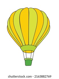 Vector illustration. Silhouette of hot air balloon. Air transport for travel. Isolated on white background. vector buttons.icon eps. 10