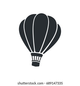 Векторная иллюстрация. Силуэт воздушного шара. Воздушный транспорт для поездок. Изолированные на белом фоне