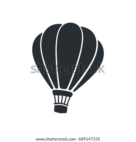 Vector illustration. Silhouette of hot air balloon. Air transport for travel. Isolated on white background Stock photo © 