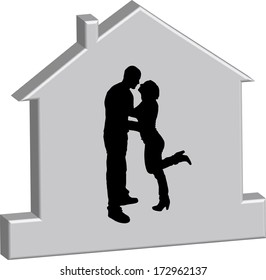 Vector illustration of the silhouette of the house.