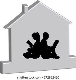 Vector illustration of the silhouette of the house.