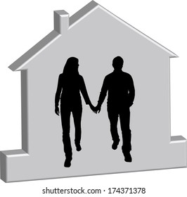 Vector illustration of the silhouette of the house.
