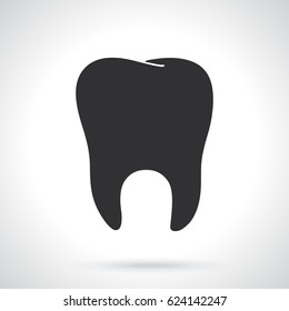 Vector illustration. Silhouette of human tooth. Oral hygiene symbol. Patterns elements for greeting cards, wallpapers