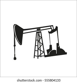 Vector illustration. Silhouette image of pumps for oil production.Oil horse