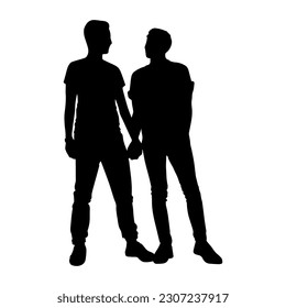 Vektorgrafik. Silhouette lgbt Männer. Partner. Minimalismus.