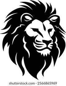 Vector illustration of silhouette of lion head.