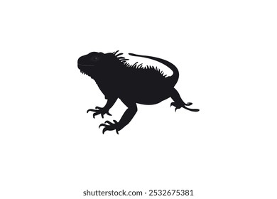 Ilustração vetorial da silhueta de um animal de lagarto.