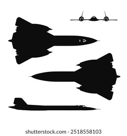 Silhueta de ilustração vetorial do Lockheed SR-71A isolado