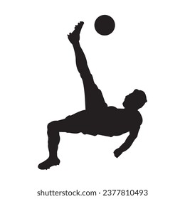 Ilustración vectorial Silhouette de un futbolista masculino de fondo blanco