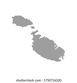 Vector illustration of silhouette Malta. Vector map.

