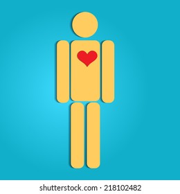 Vector illustration with silhouette of a man