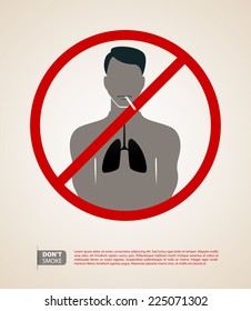 Vector illustration of Silhouette man with cigarette