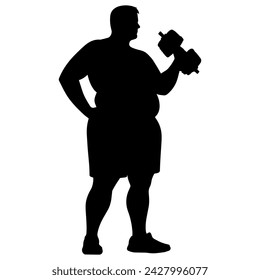 Vector illustration. Silhouette of a man. A man goes in for sports.