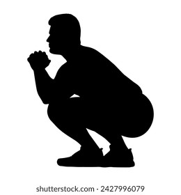 Vector illustration. Silhouette of a man. A man goes in for sports.