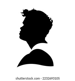 vector illustration of the silhouette of a man wearing an undershirt, being sad