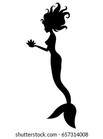 Vector Illustrations Silhouette Mermaid Stock Vector (Royalty Free ...