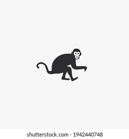 Vector illustration silhouette of a monkey