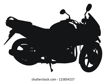 Vector illustration of a silhouette of a motor bike.