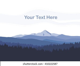 Vector illustration: Silhouette of mountains