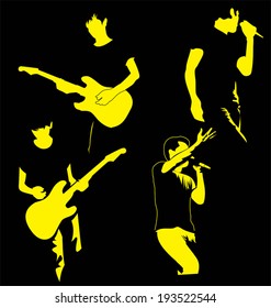 Vector illustration of  silhouette music band