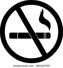 Vector illustration of silhouette of no smoking icon