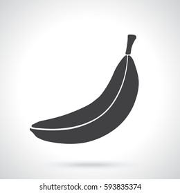 Vector illustration. Silhouette of not peeled banana. Healthy vegetarian food. Patterns elements for greeting cards, wallpapers
