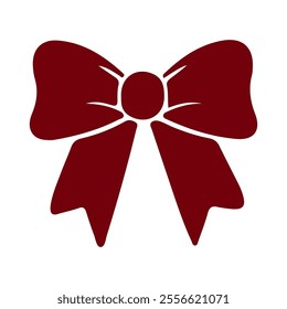 Vector illustration. Silhouette on a white background. Red bow.
