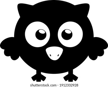 Vector illustration of the silhouette of an owl